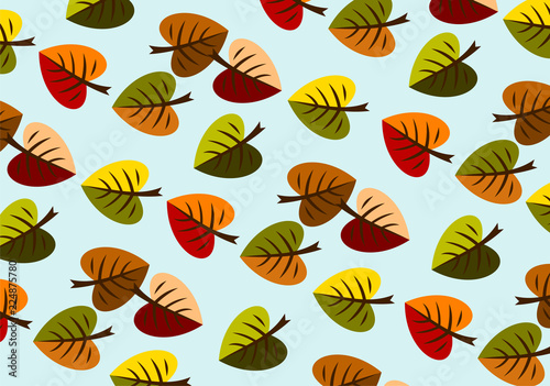 Autumn  leaves  beautiful background  vector illustration