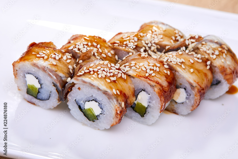 sushi set on table