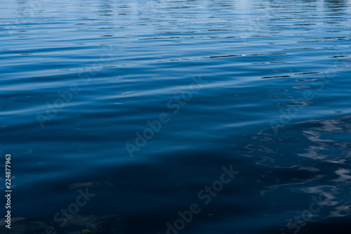 Background of deep blue river water surface.