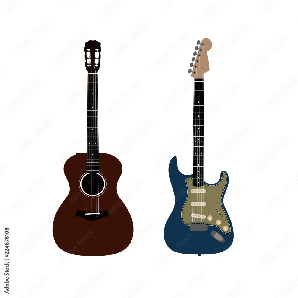 Obraz premium Vector Acoustic/Electric Guitar