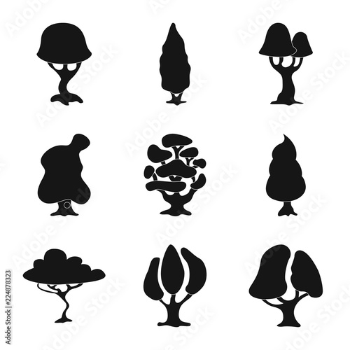 Isolated object of tree and nature icon. Set of tree and crown stock symbol for web.