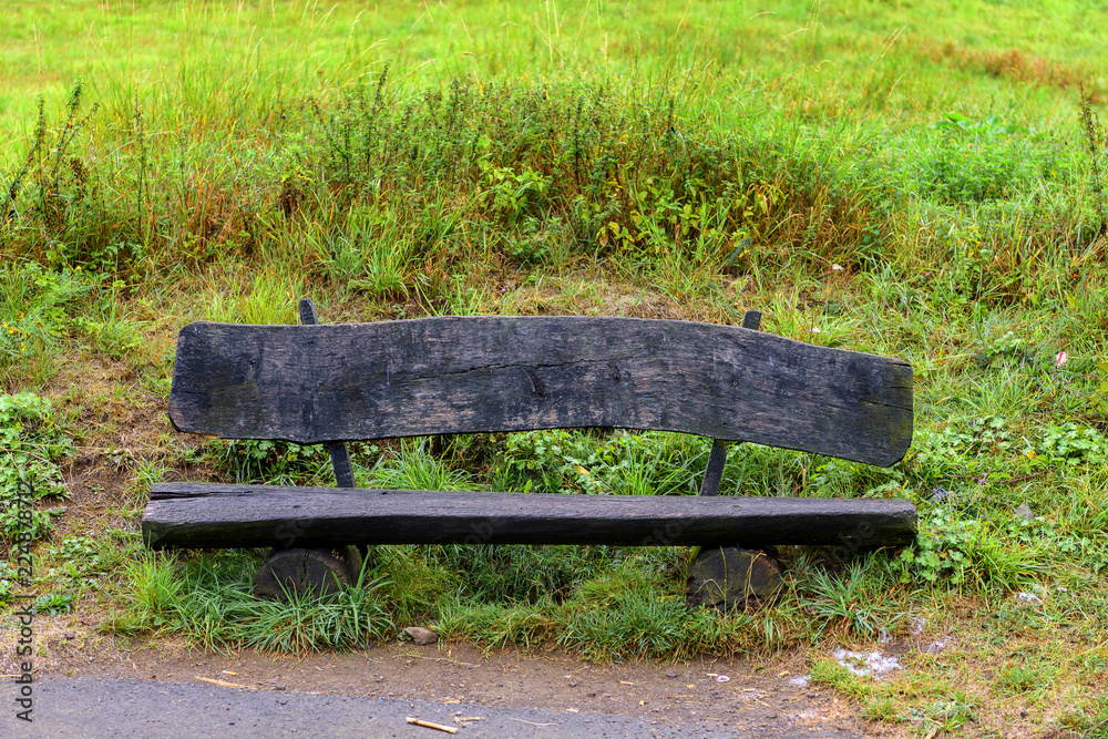 rustic bench invites you for a break rustic bench invites you for a break