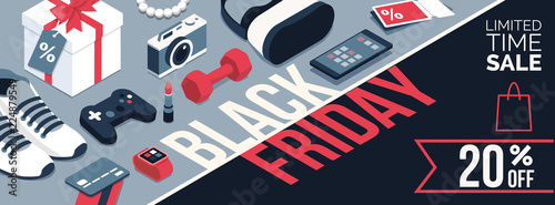 Black friday promotional sale banner