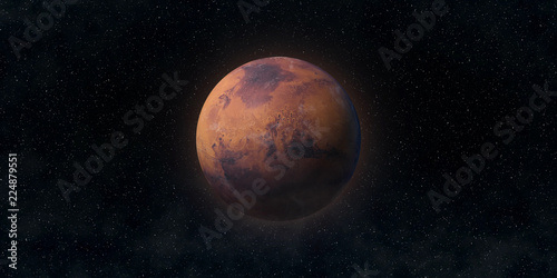 Red planet Mars. Astronomy and science concept. Elements of this image furnished by NASA.