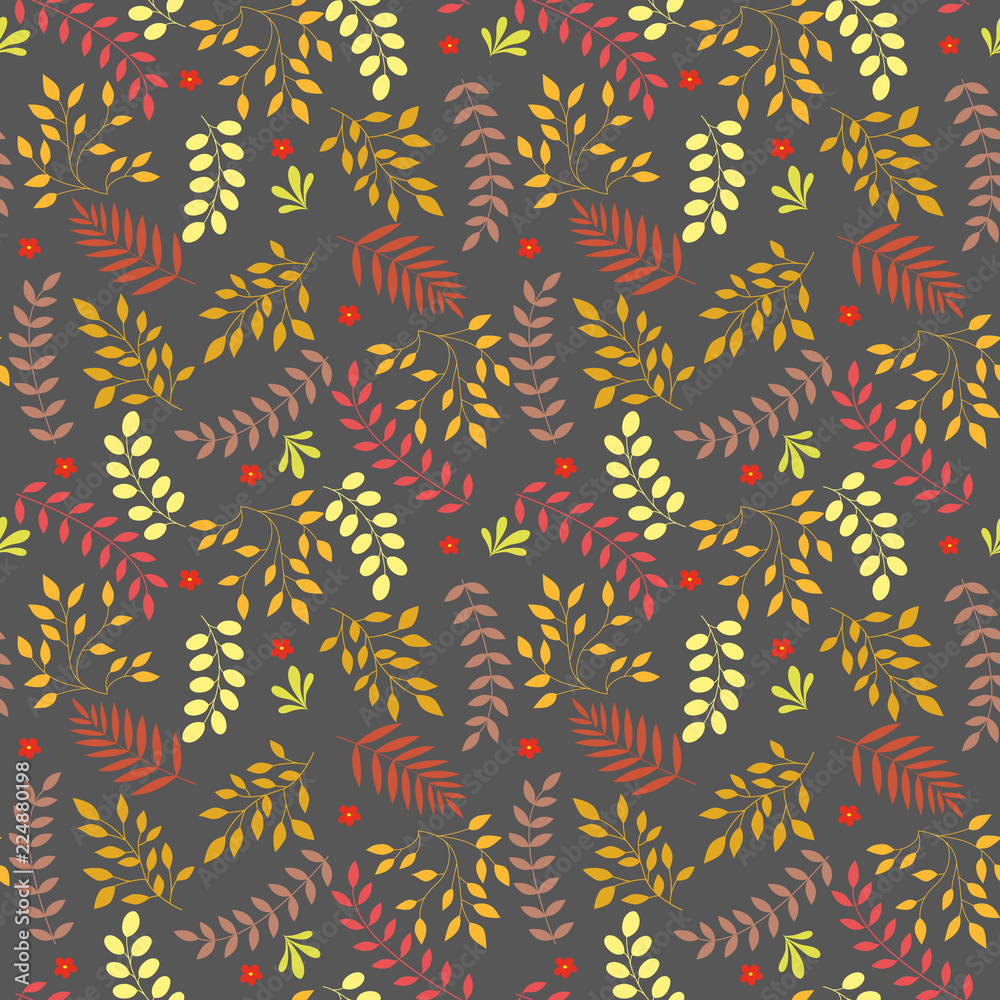 Fashionable pattern in small leafs. Small leaves seamless background for textiles, fabrics, covers, wallpapers, print, gift wrapping and scrapbooking. Raster copy.