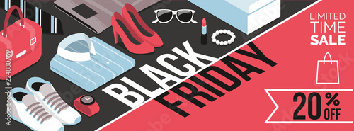Black friday promotional sale banner