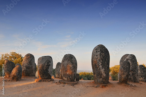 Megaliths of Cromlech of Almendres, Alentejo, Portugal. photo