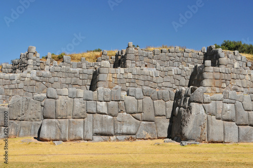 Sacsayhuaman a citadel on the northern outskirts of the city of Cusco in Peru, the historic capital of the Inca Empire. photo