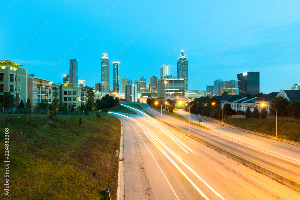 Downtown skyline at dawn, Atlanta, Georgia, USA
