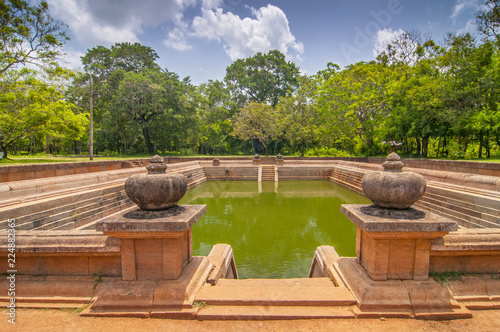 Twin Ponds (Kuttam Pokuna), Abhayagiri Complex, Anuradhapura, UNESCO World Heritage Site, Sri Lanka, Asia. photo