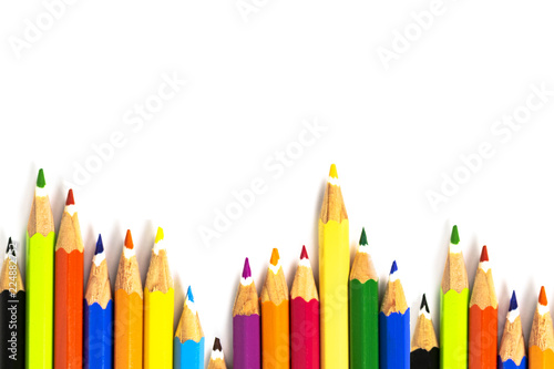 Multicolored pencils with free space for text