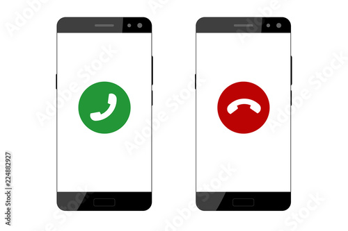 Screen of smartphone with incoming call.