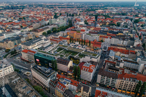 Munich city center Air drone view summer urban photo
