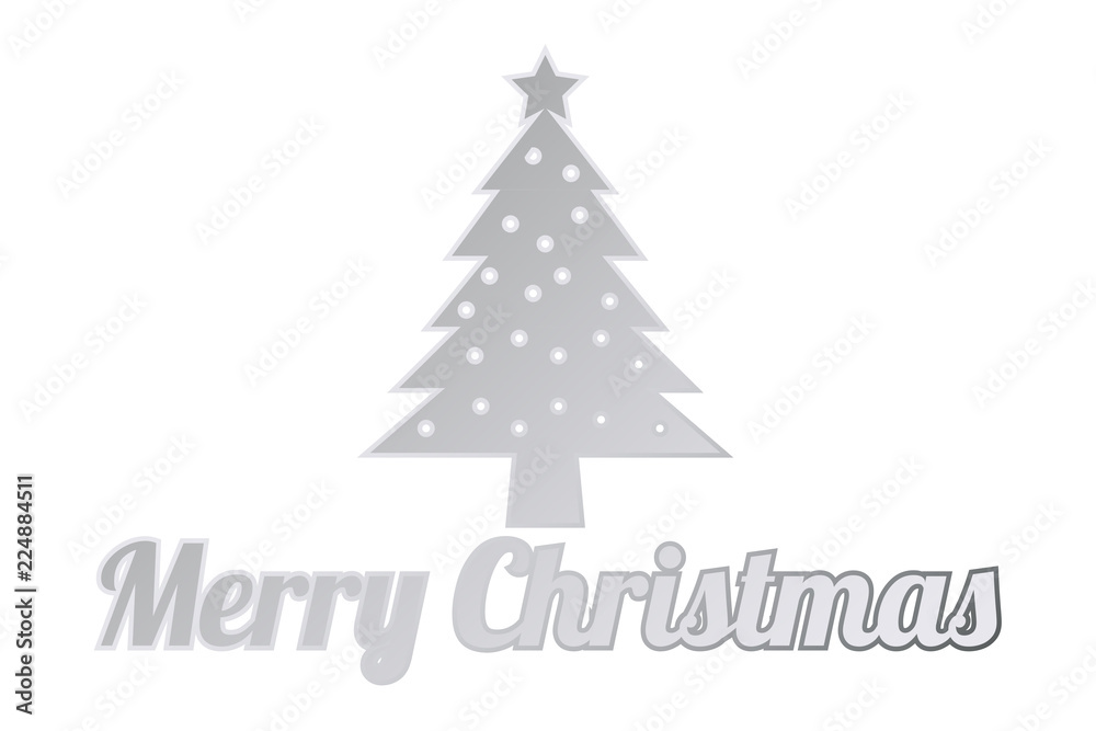 Felicitación de navidad con árbol de navidad plateado. Felicitación de navidad con árbol de navidad plateado.