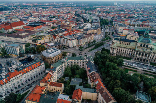 Munich city center Air drone view summer urban photo