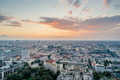 Munich city center Air drone view summer urban photo