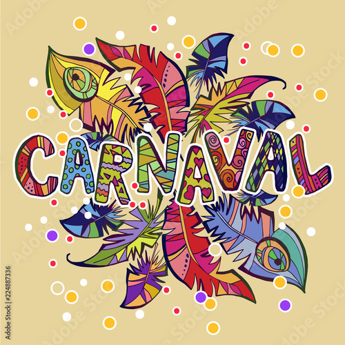 carnival logo whith feathers