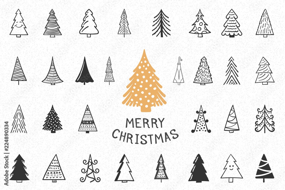 Hand Drawn Christmas Trees