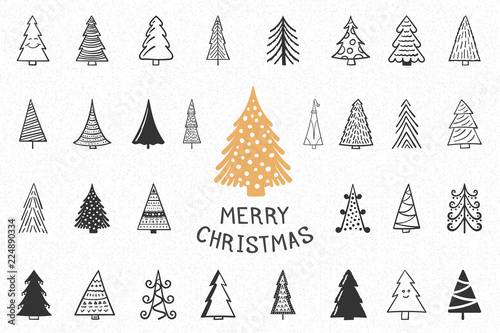 Hand Drawn Christmas Trees