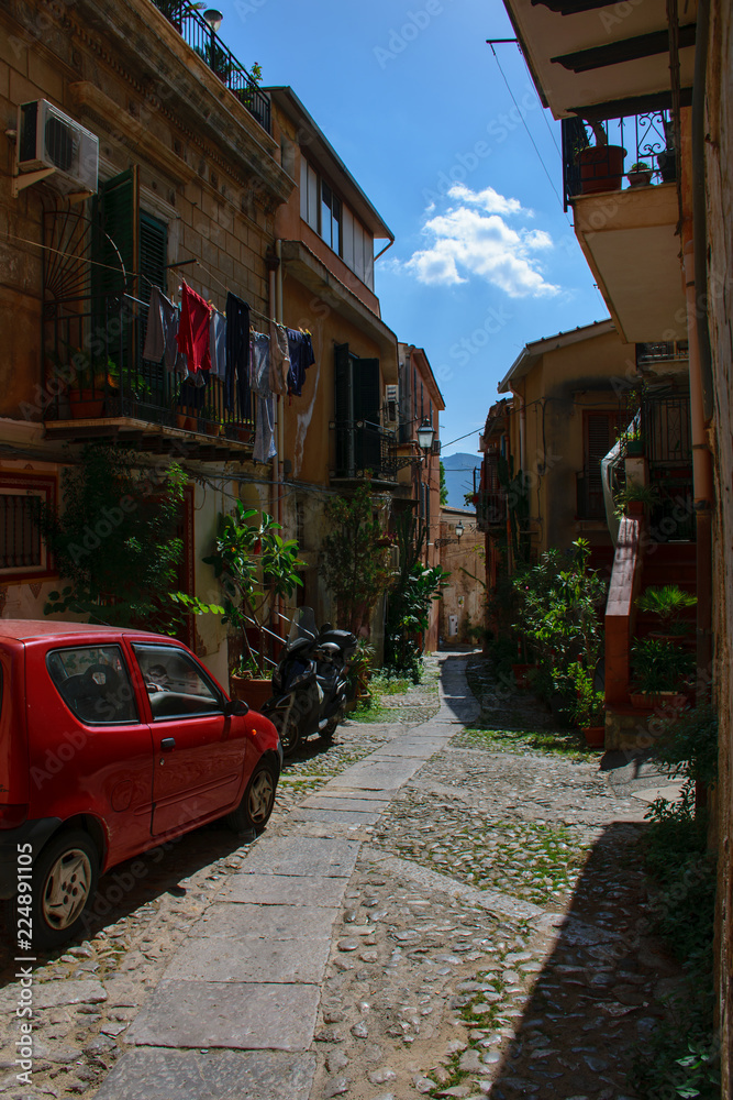 street in old town in Monreale