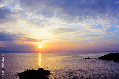 The sunrise in Giardini Naxos  Sicily  Italy