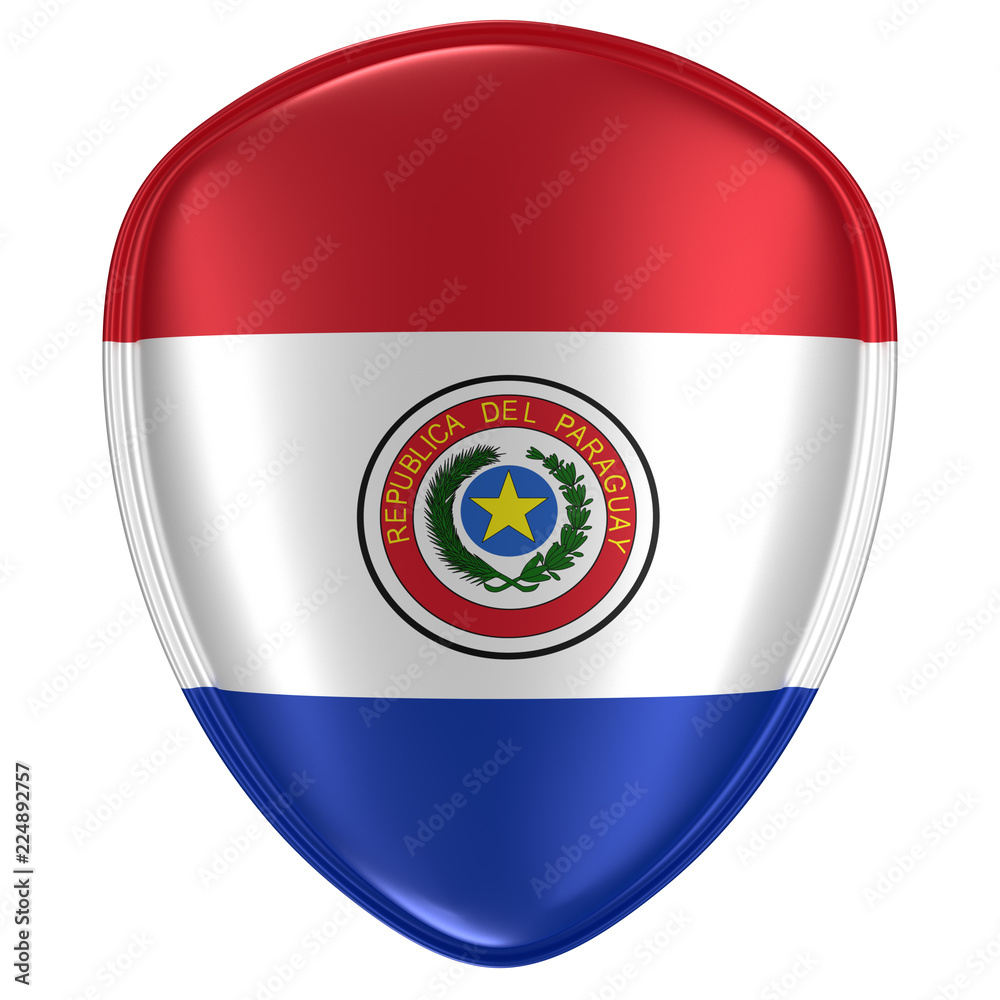 3d rendering of a Republic of Paraguay flag icon.