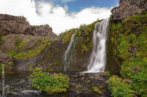 waterfall in the mountains