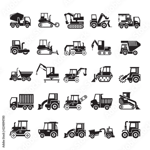 construction and mining equipment icons