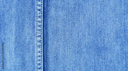 Canvas Print old pale blue of seam denim jean texture