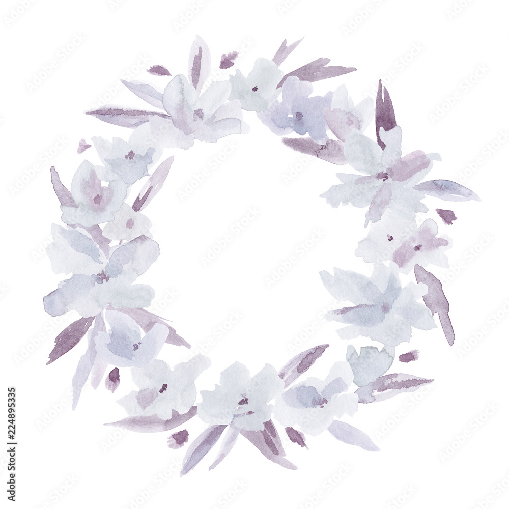 Obraz premium Watercolor flower wreath.