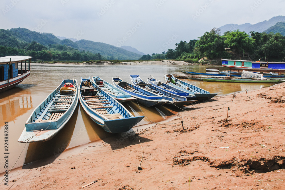 Long-tail boat of Laos