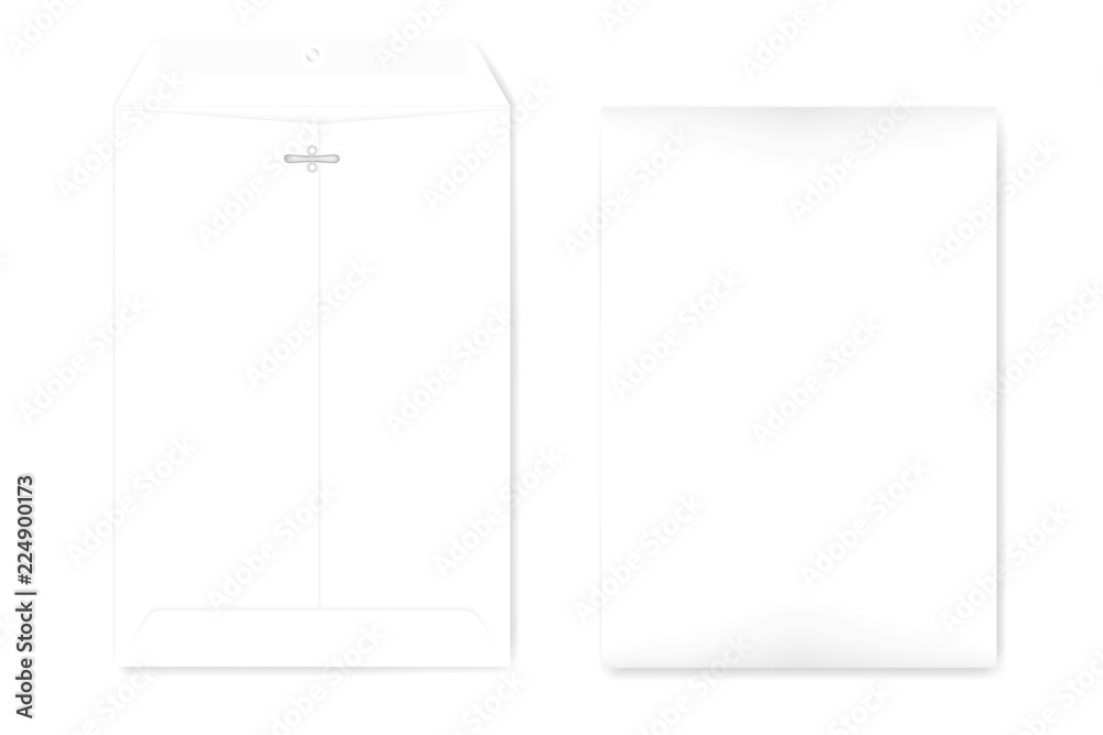 A4 envelope with reusable clasp and gummed flap, mockup A4 envelope with reusable clasp and gummed flap, mockup