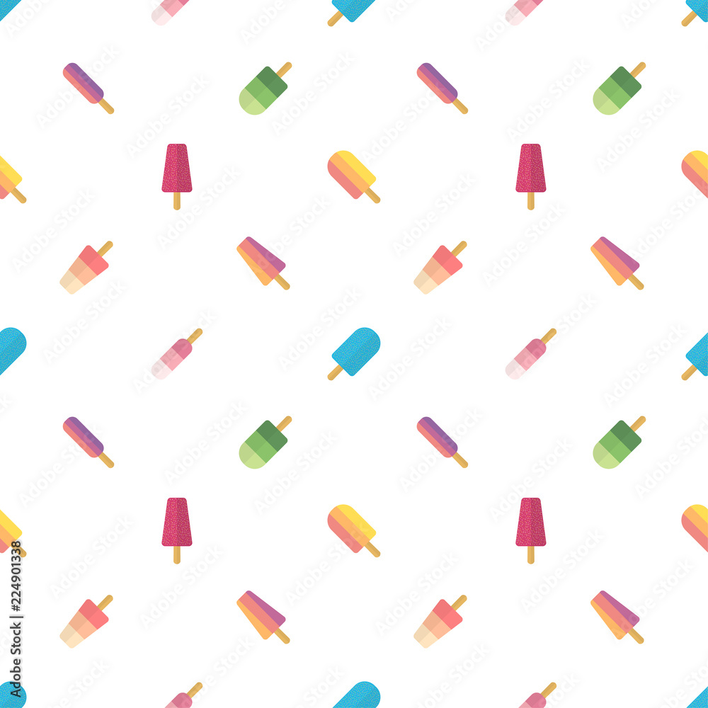 Ice cream seamless pattern background - Vector Ice cream seamless pattern background - Vector