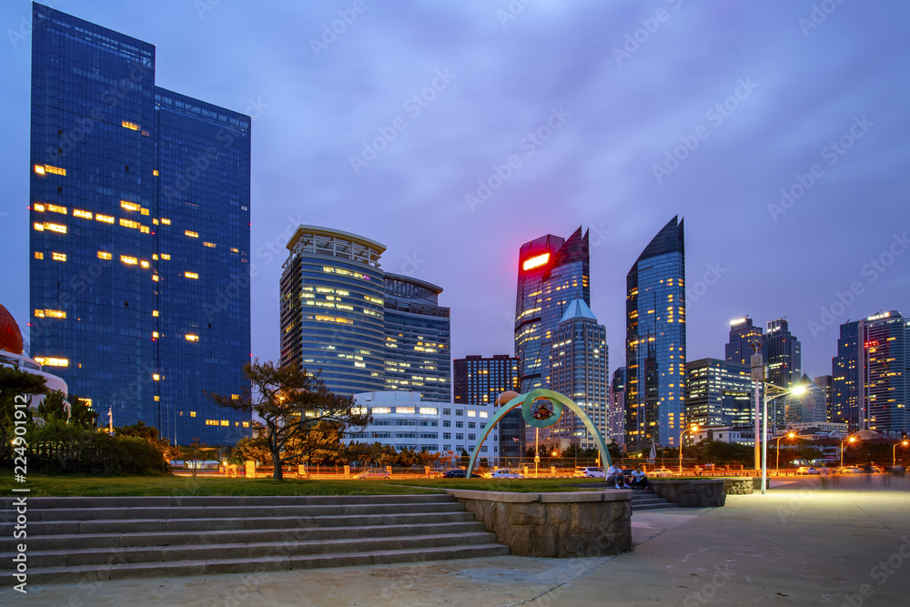 Fototapeta premium Night view of urban architecture..