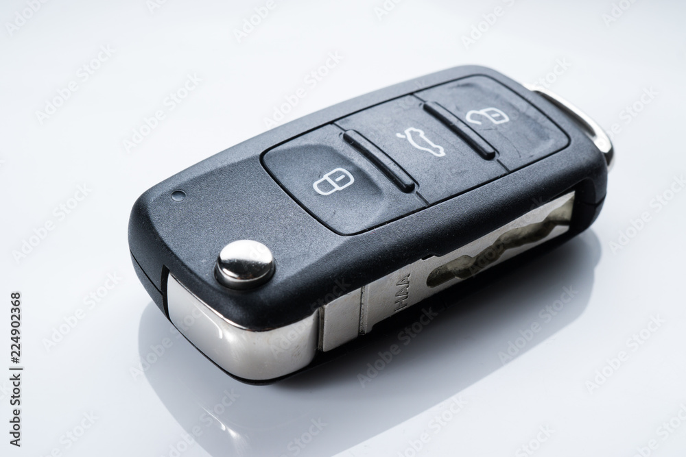 Keyless remote for car or vehicle on white isolated background Keyless remote for car or vehicle on white isolated background
