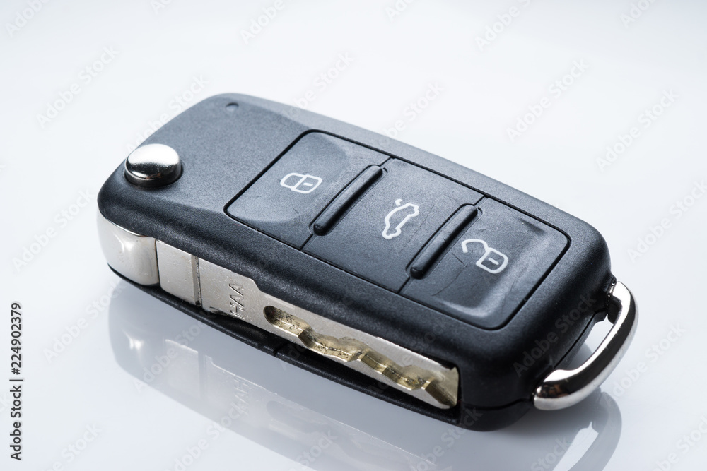 Keyless remote for car or vehicle on white isolated background Keyless remote for car or vehicle on white isolated background