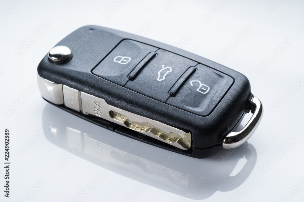 Keyless remote for car or vehicle on white isolated background Keyless remote for car or vehicle on white isolated background