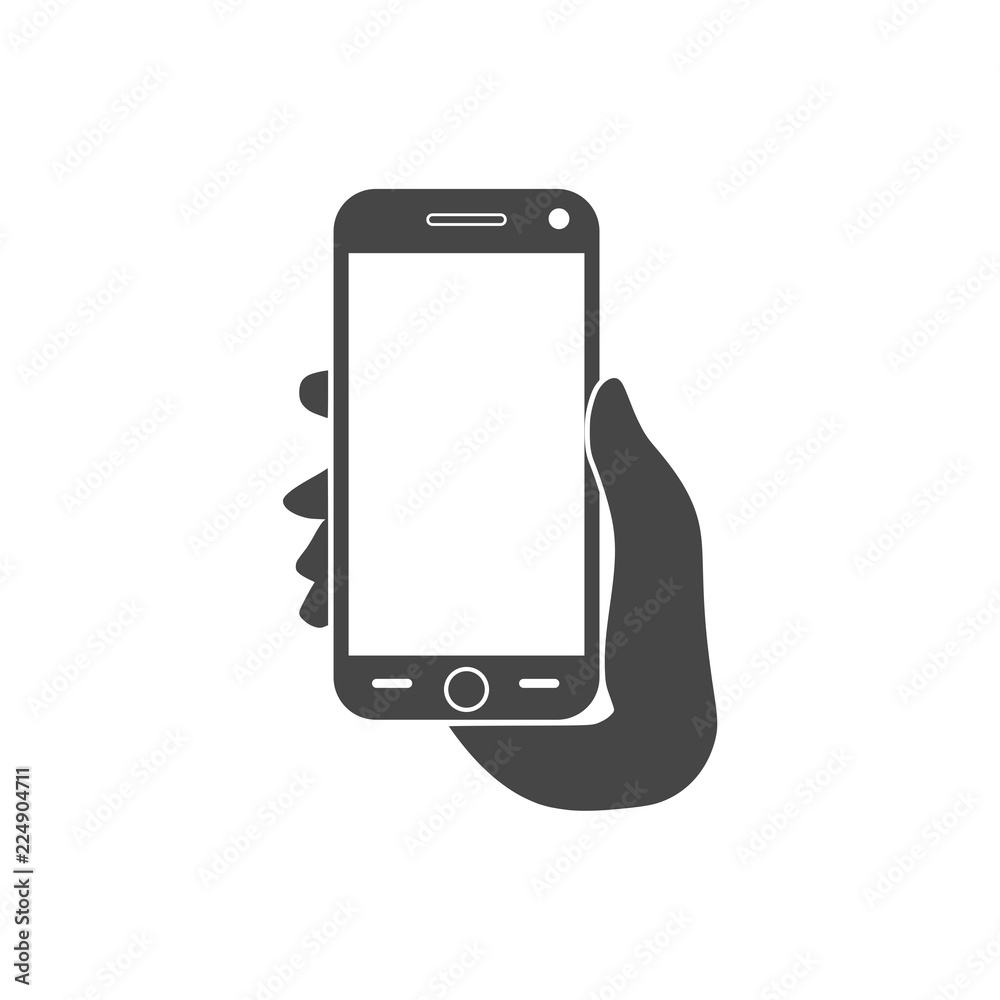 Hand Holding Phone, Hand Holding Phone icon on white background Hand Holding Phone, Hand Holding Phone icon on white background