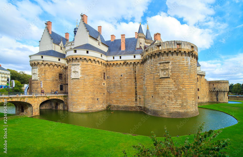 Naklejka premium Zamek książąt Bretanii, Nantes, Bretanii, Francji