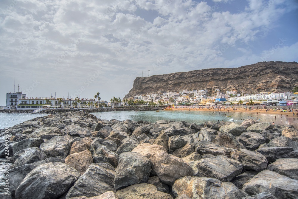 Obraz Turystyczna plaża, Gran Canaria - Wyspy Kanaryjskie