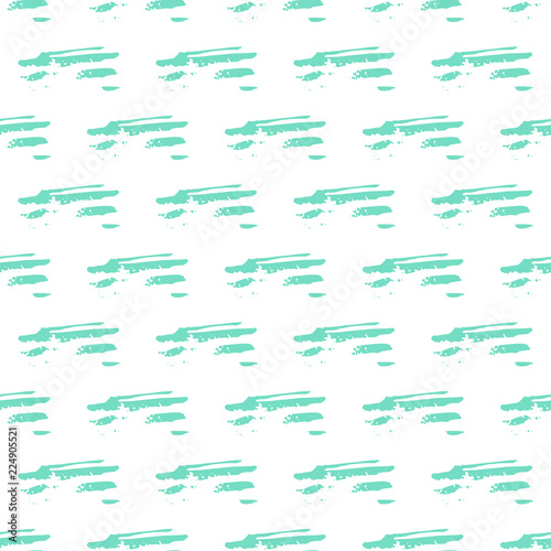 Vector abstract mint seamless pattern with brush strokes. Abstra