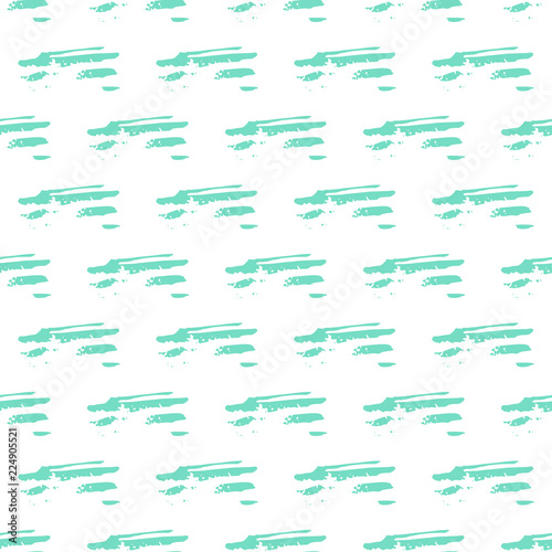Vector abstract mint seamless pattern with brush strokes. Abstra