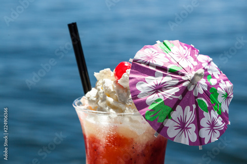 pina colada with berries photo