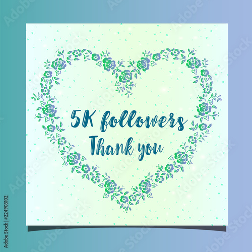 Oh my God! 5k followers. Stylish vector icon for online blog or online store with the number of followers in the frame.