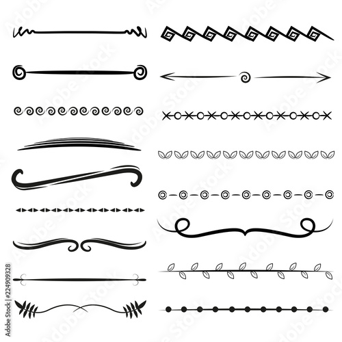 hand drawn divider line set
