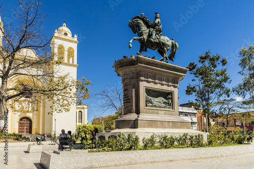 A view of the statue of Barrios, in San Salvador, El Salvador photo