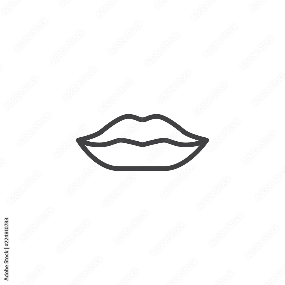 Woman's lip outline icon. linear style sign for mobile concept and web design. Make up Lips simple line vector icon. Symbol, logo illustration. Pixel perfect vector graphics Woman's lip outline icon. linear style sign for mobile concept and web design. Make up Lips simple line vector icon. Symbol, logo illustration. Pixel perfect vector graphics