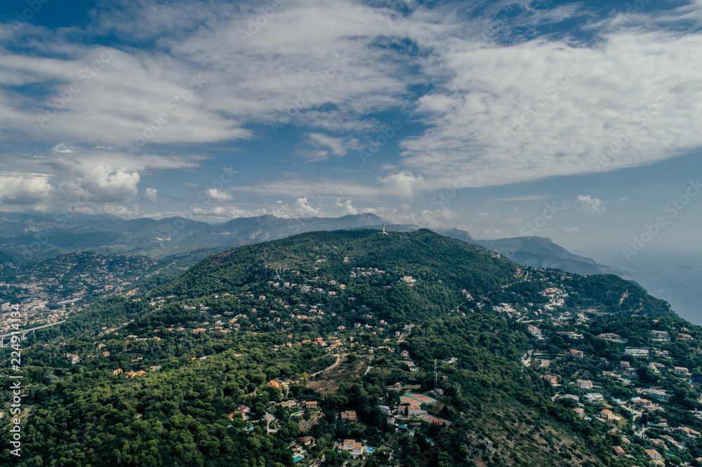Obraz premium Nice city in the south of France on the azure coast a view from above Drone panorama