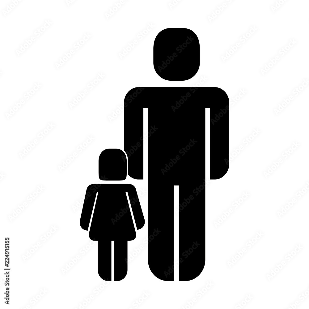 family father and daughter pictogram family father and daughter pictogram