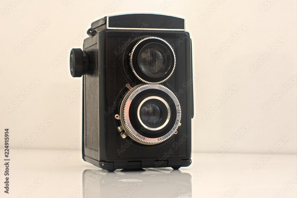 old photo camera isolated on white background